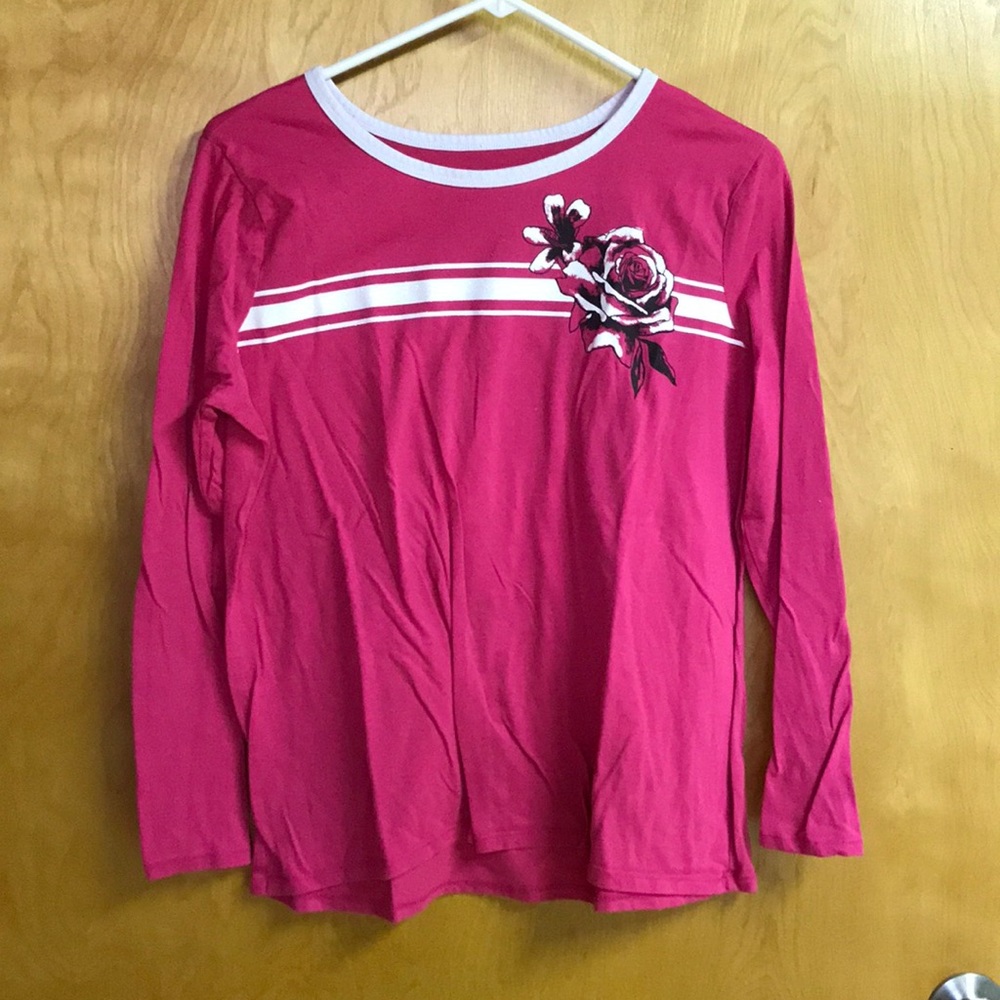 Pink White Rose Tee